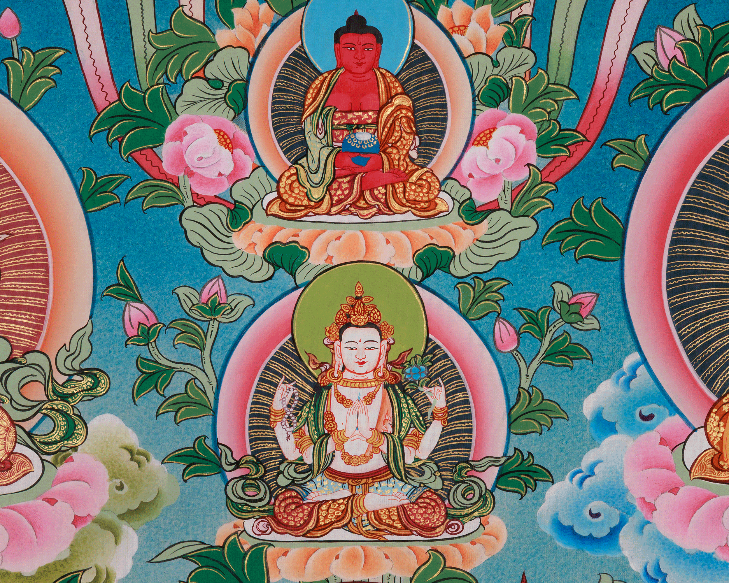 Precious Guru Rinpoche Thangka | Tibetan Buddhist Altar | Lotus Born Master