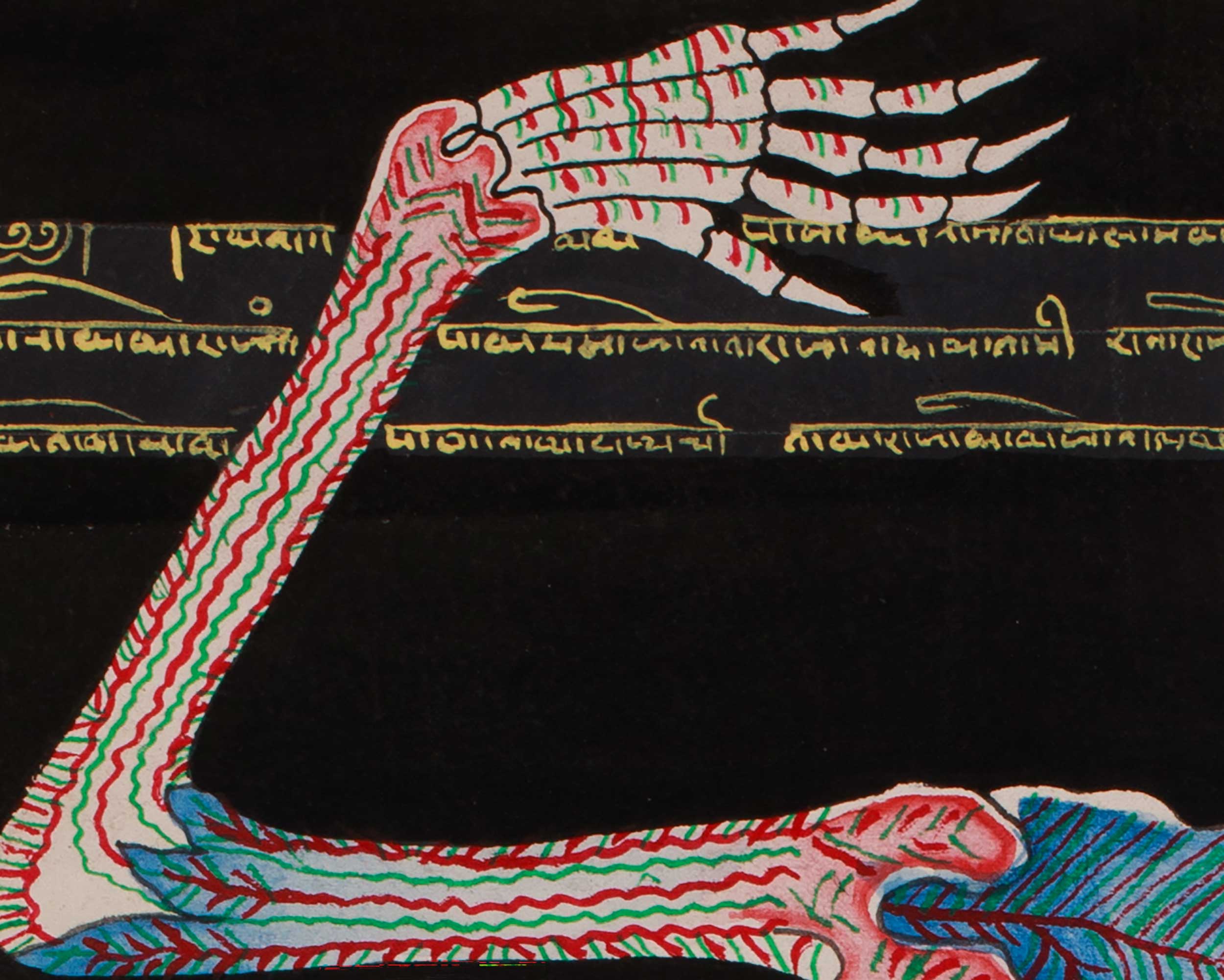 Traditional Thangka of Human Anatomy | Skeletal, Muscular, and Energy Mapping Art