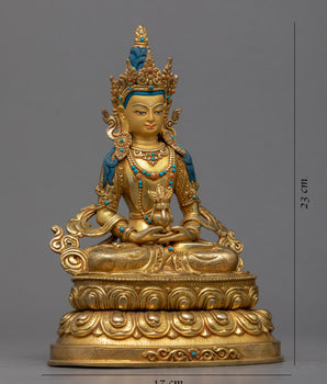 Amitayus Hayagriva Statue | Bodhisattva Amitayus Gold Gilded Sculpture