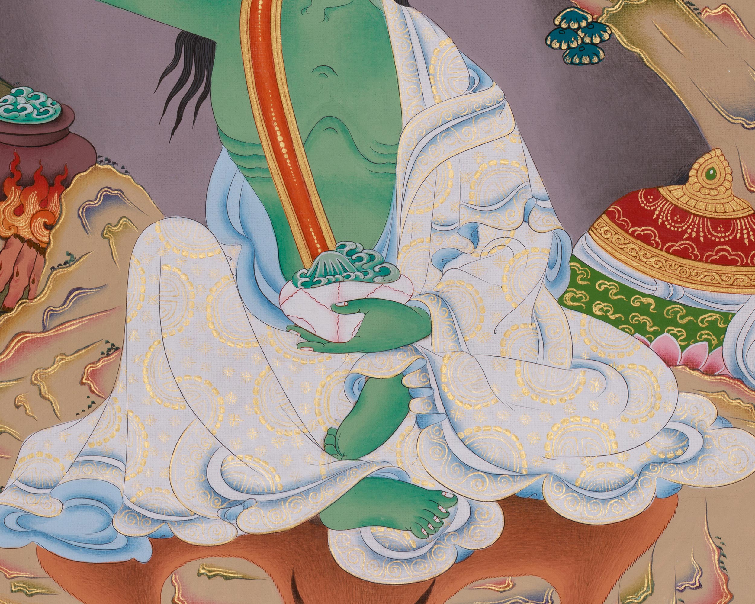 Milarepa Buddhist Art | The Great Yogi and Enlightened Master | Tibetan Painting