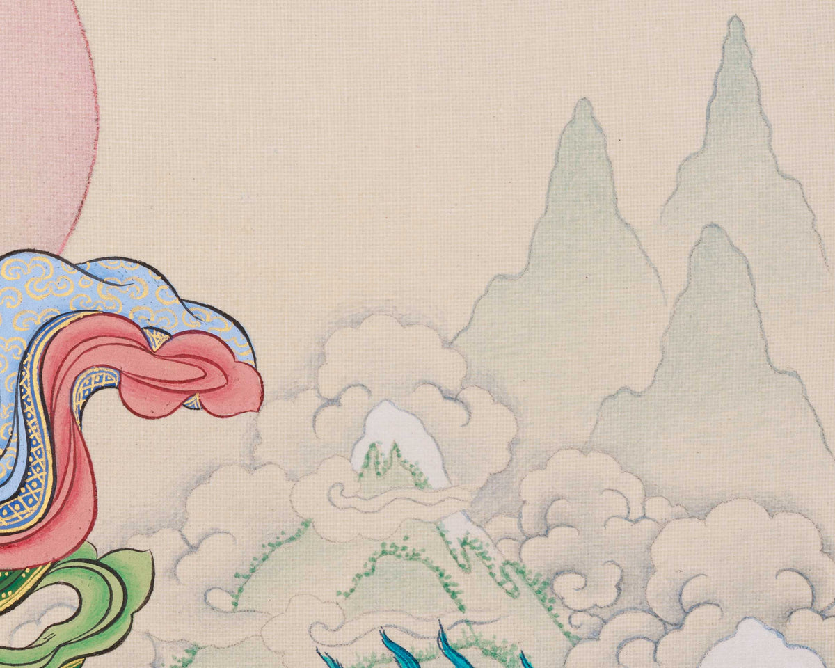 Original Hand-Painted Tsheringma, Longevity Goddess Thangka | Protector of Life