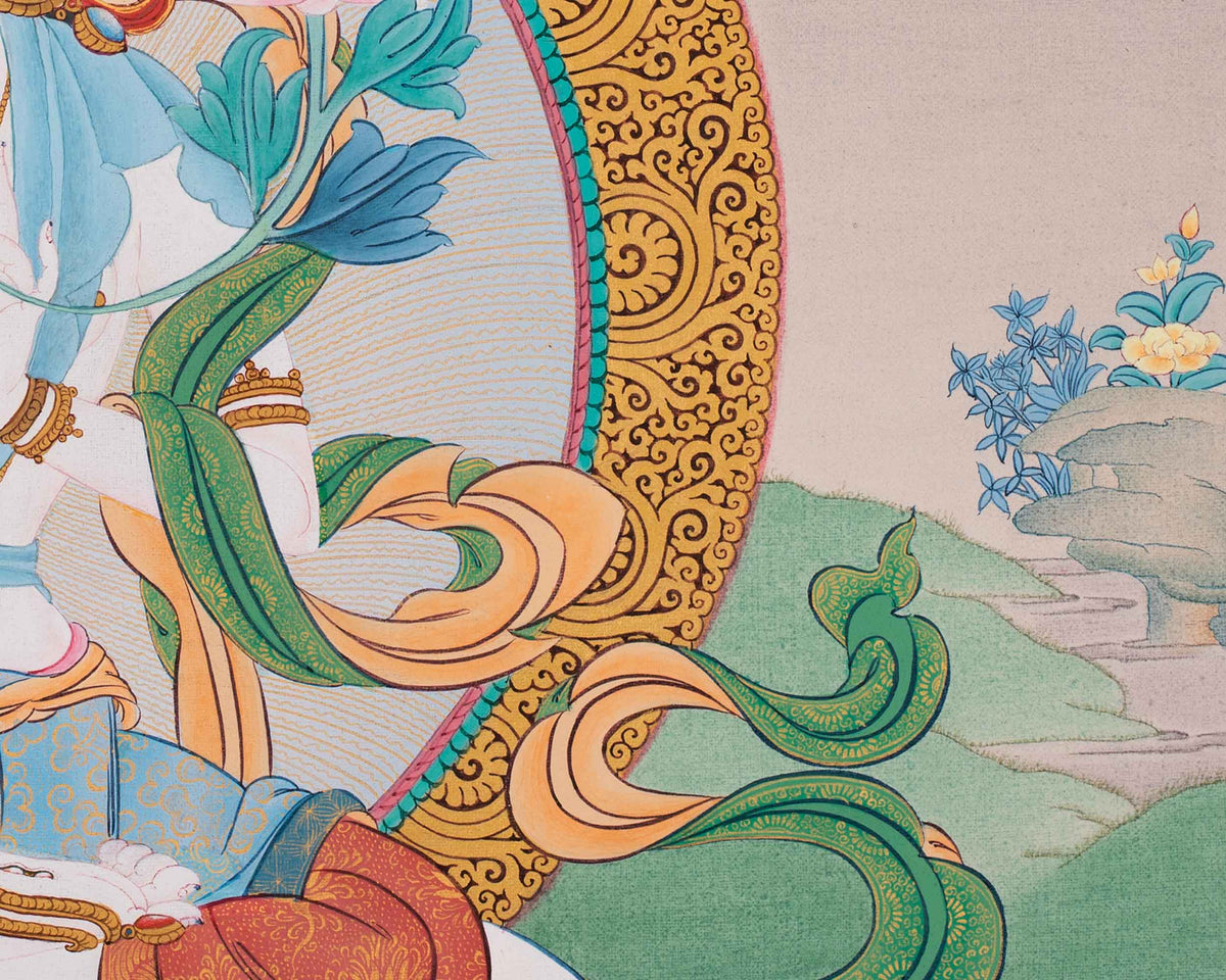 Goddess White Tara Giclee Canvas Print | Female Bodhisattva