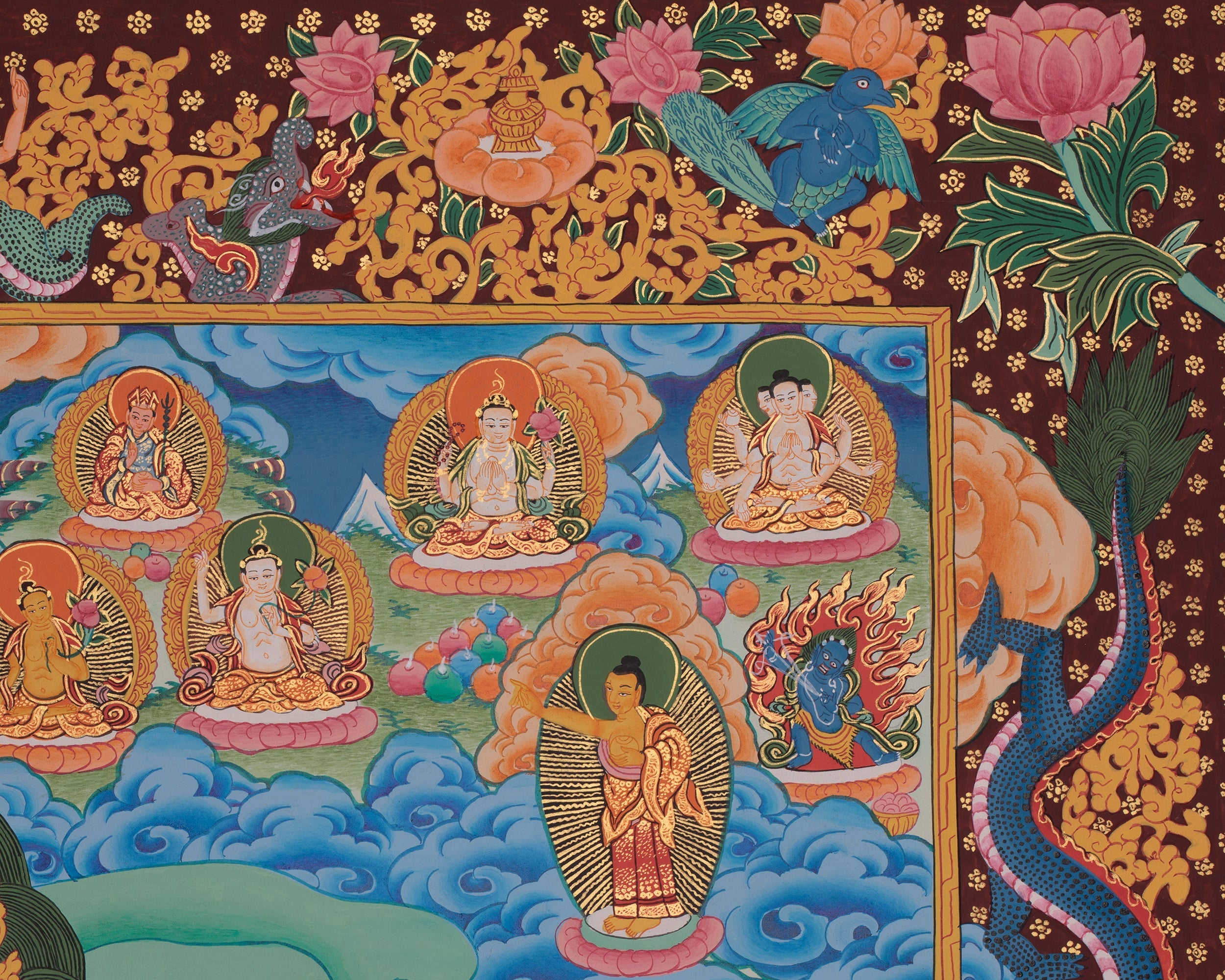 Wheel of Life Art | Bhavachakra Thangka | Buddhist Realms Painting
