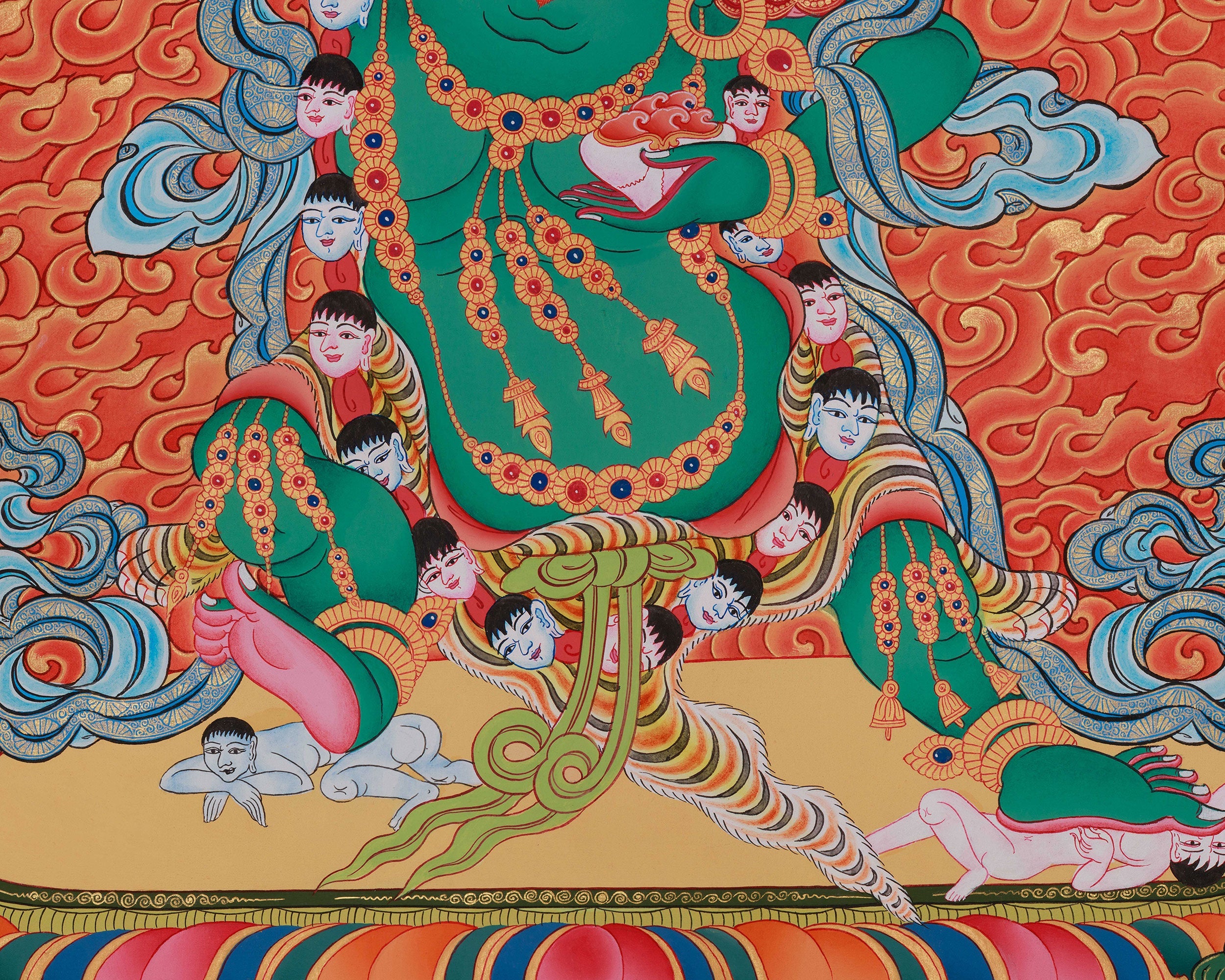 Green Hayagriva Thangka | Buddhist Protector Deity Art