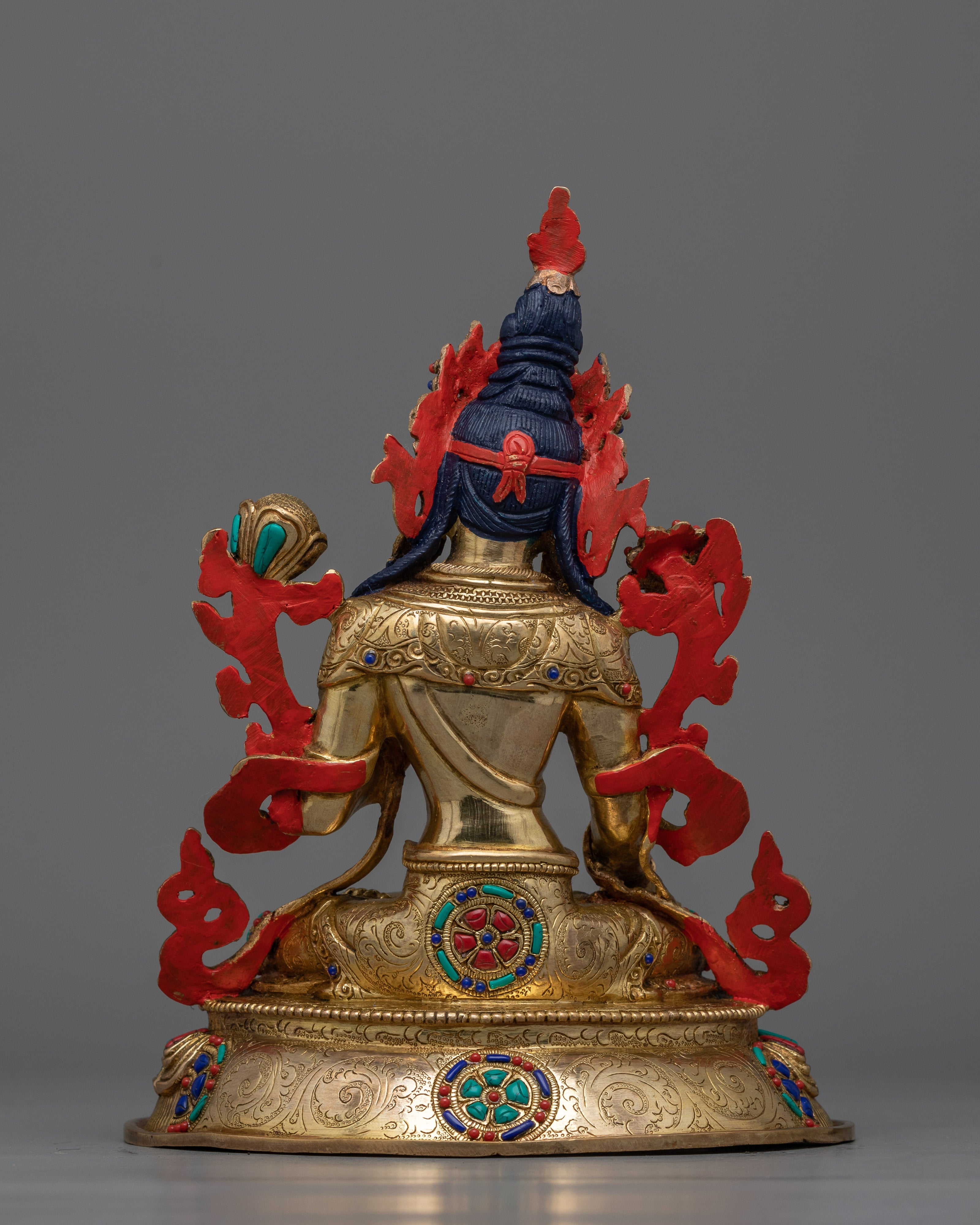 Divine Serenity: Sita White Tara Statue | Hand-Carved Gemstone, 24K Gold Gilded