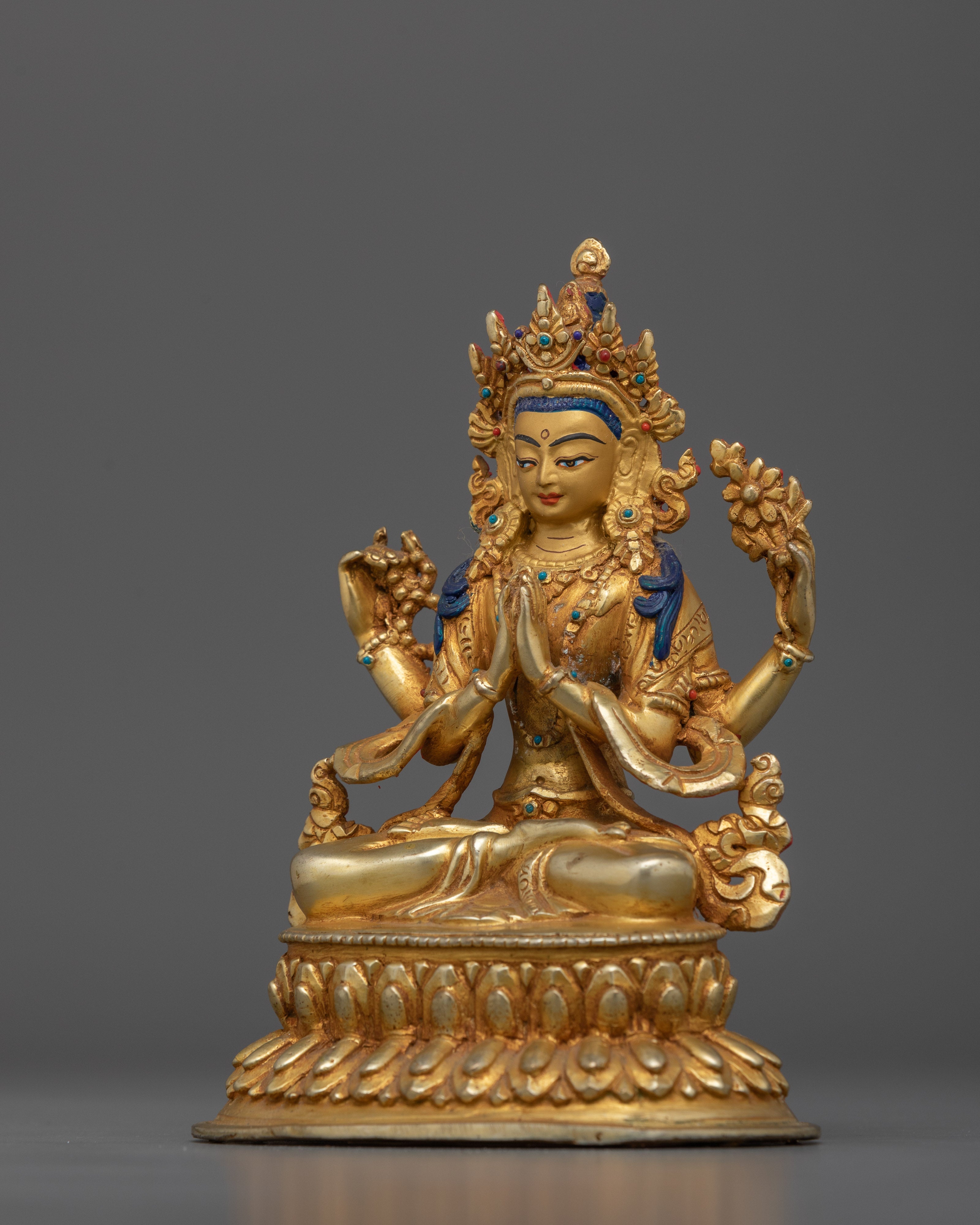 A Lord Who Gazes Down With Compassion Chenresig Statue | Representing his Ability to Grant the Ultimate Happiness