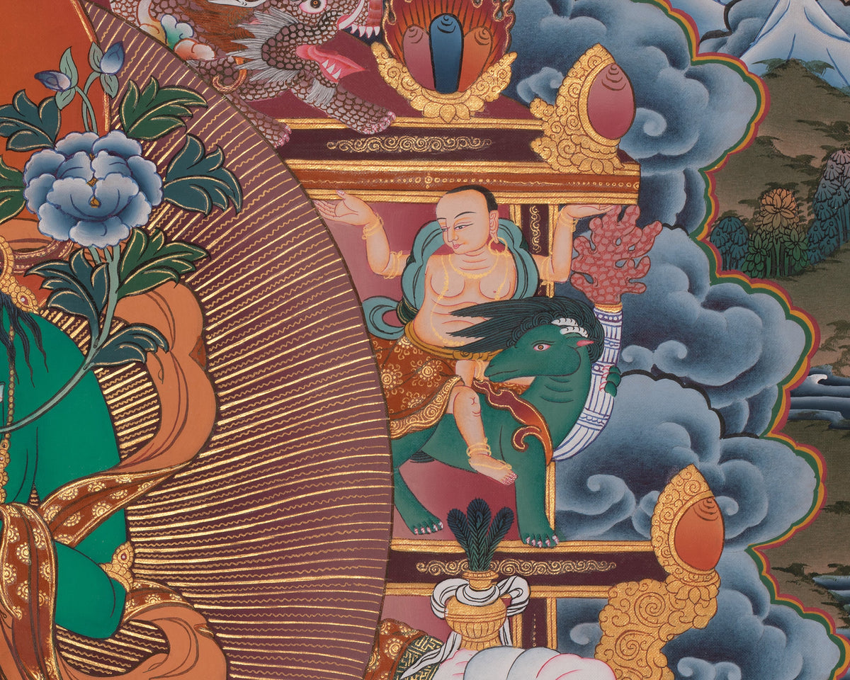 Green Tara Traditional Thangka Painting | Embodies Swift Compassion