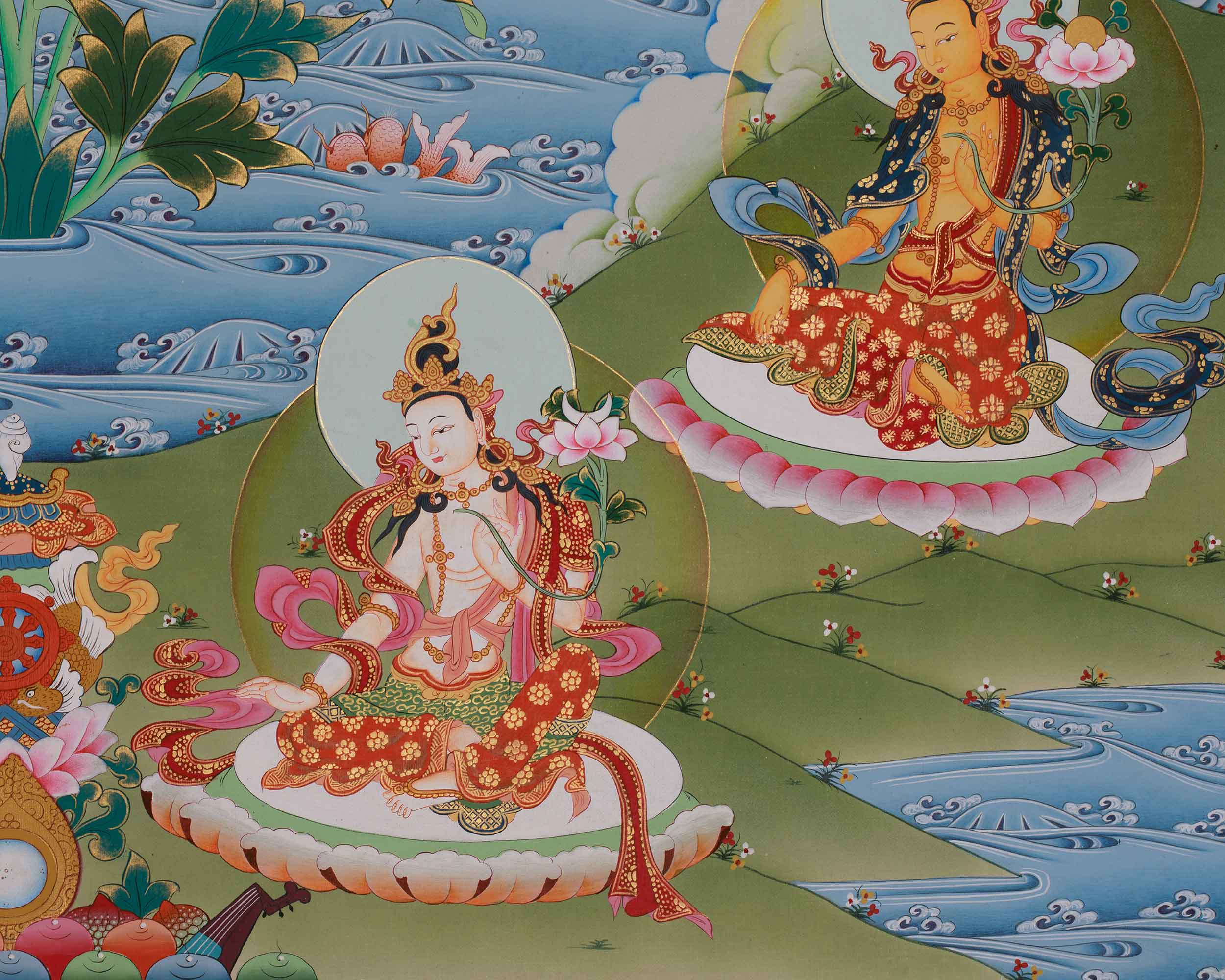 Buddhist Thangka of Bodhisattva Chenrezig | The Embodiment of Compassion