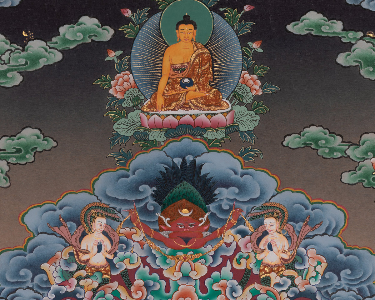 Green Tara Traditional Thangka Painting | Embodies Swift Compassion