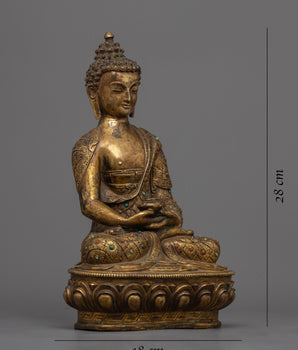 antique garden statue of Amitabha Buddha