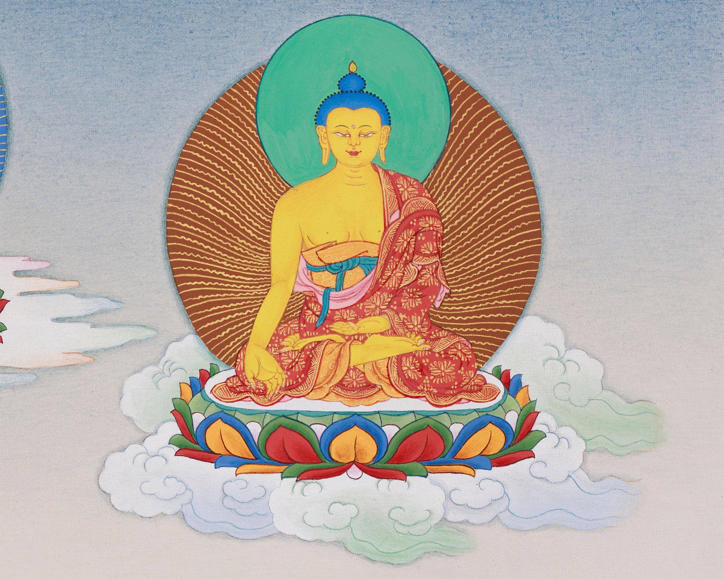 Tibetan Eight Medicine Buddha | A Sacred Thangka of Healing and Protection