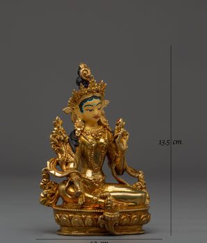 Bodhisattva Green Tara Copper Statue 