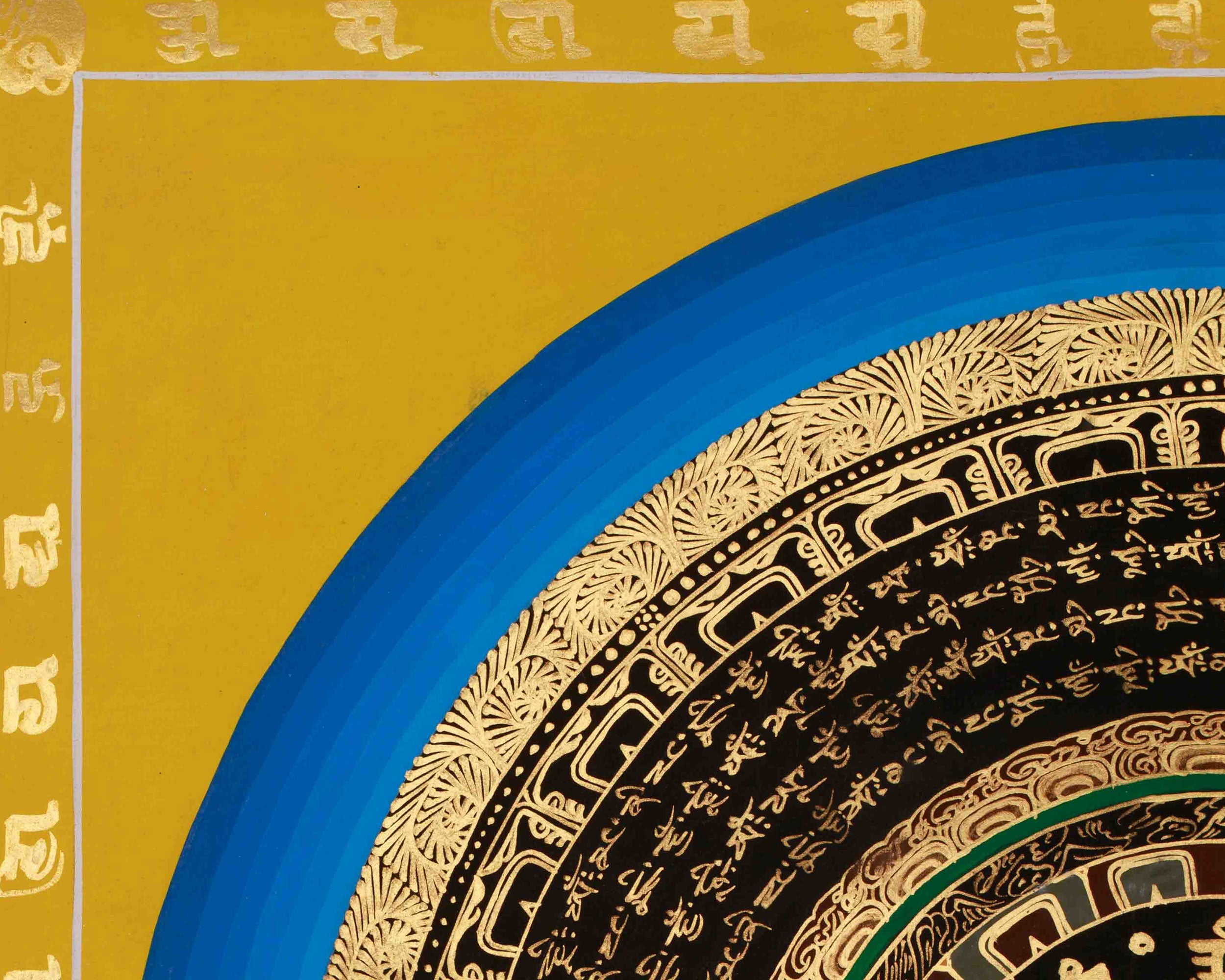 Sacred Mantra Mandala Art | Tibetan Buddhist Thangka Painting