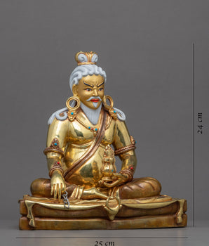 Thangtong Gyalpo Mantra Practice Statue | Gold-Plated Himalayan Artwork