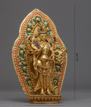 Arya Avalokiteshvara Sculpture | Hand-Carved Buddhist Deity Sculpture