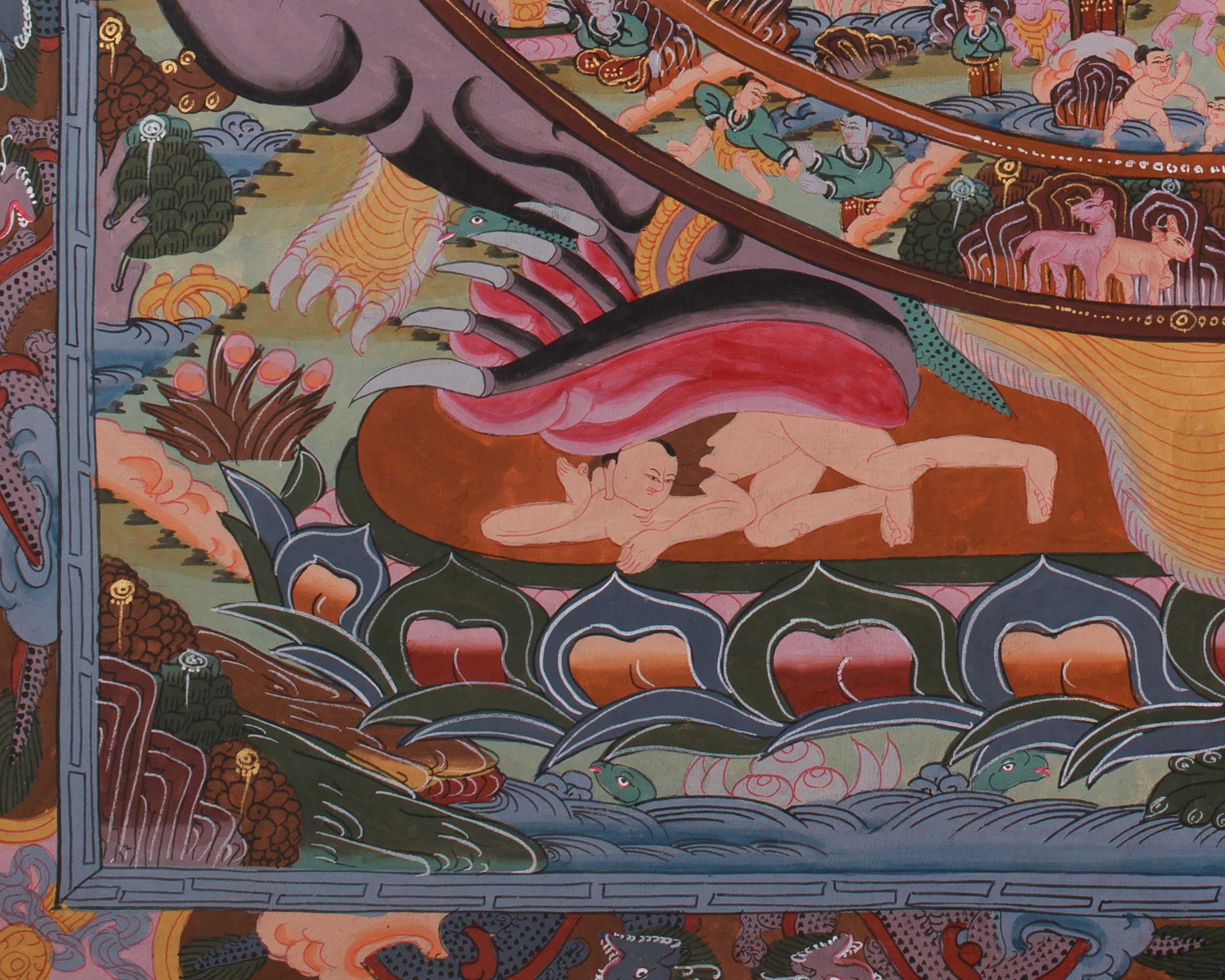 Wheel of Life Buddhist Art | Sacred Tibetan Bhavachakra Painting