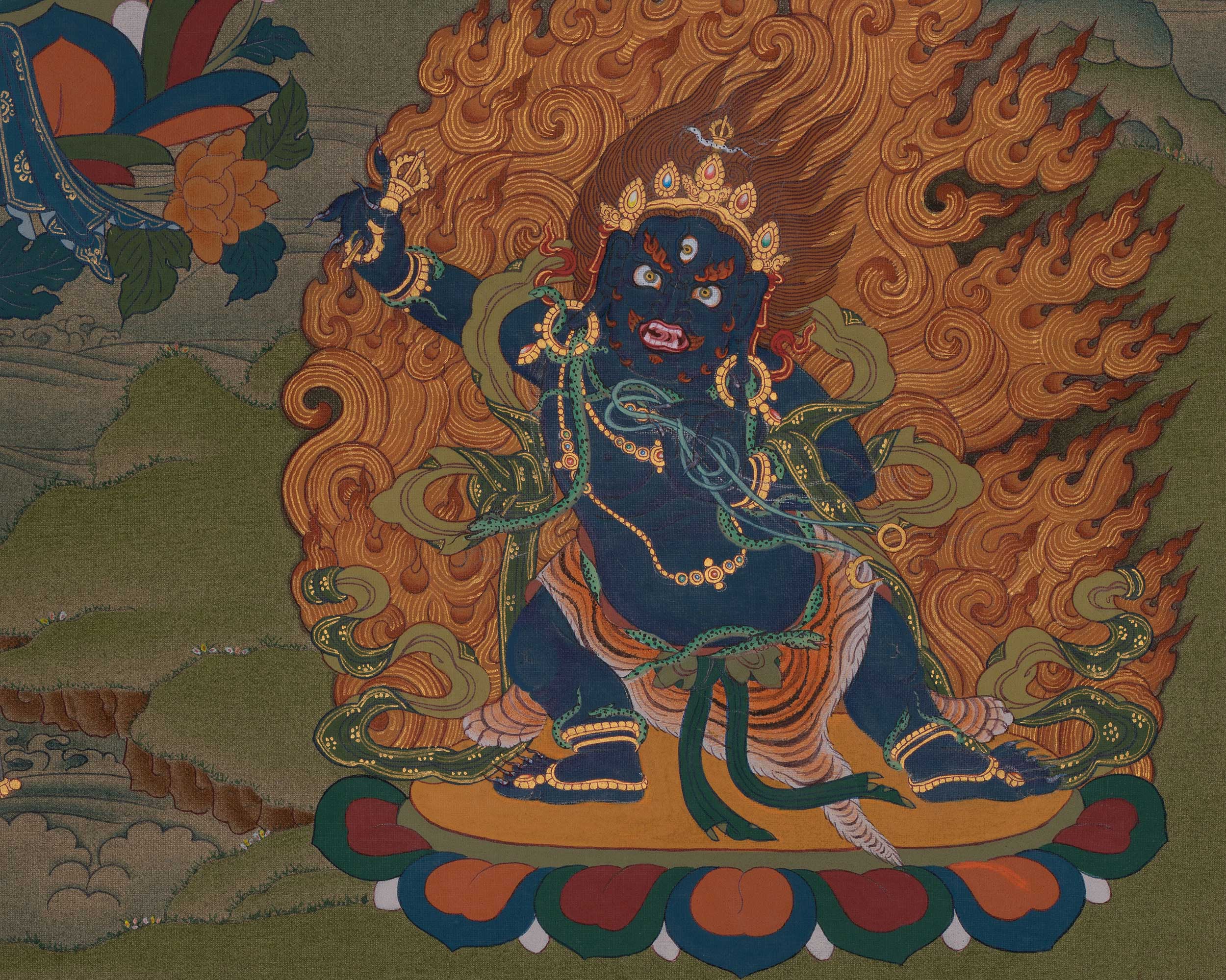 Manjushri With Chenrezig And Vajrapani Art | Wisdom, Compassion, And Power