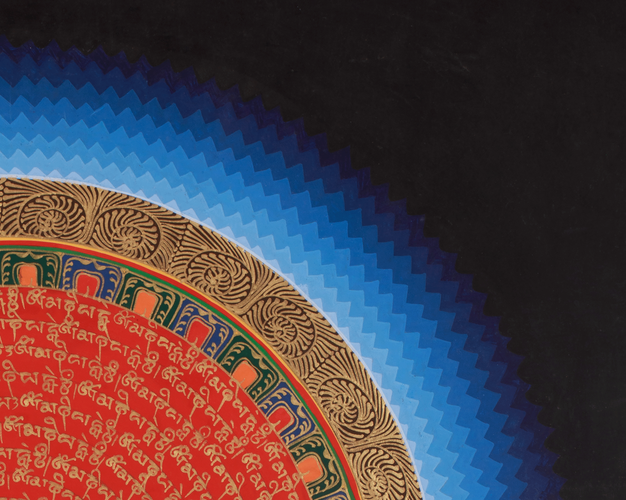 Tibetan Buddhist Mantra Mandala Art | Sacred Hand-Painted Meditation Mandala