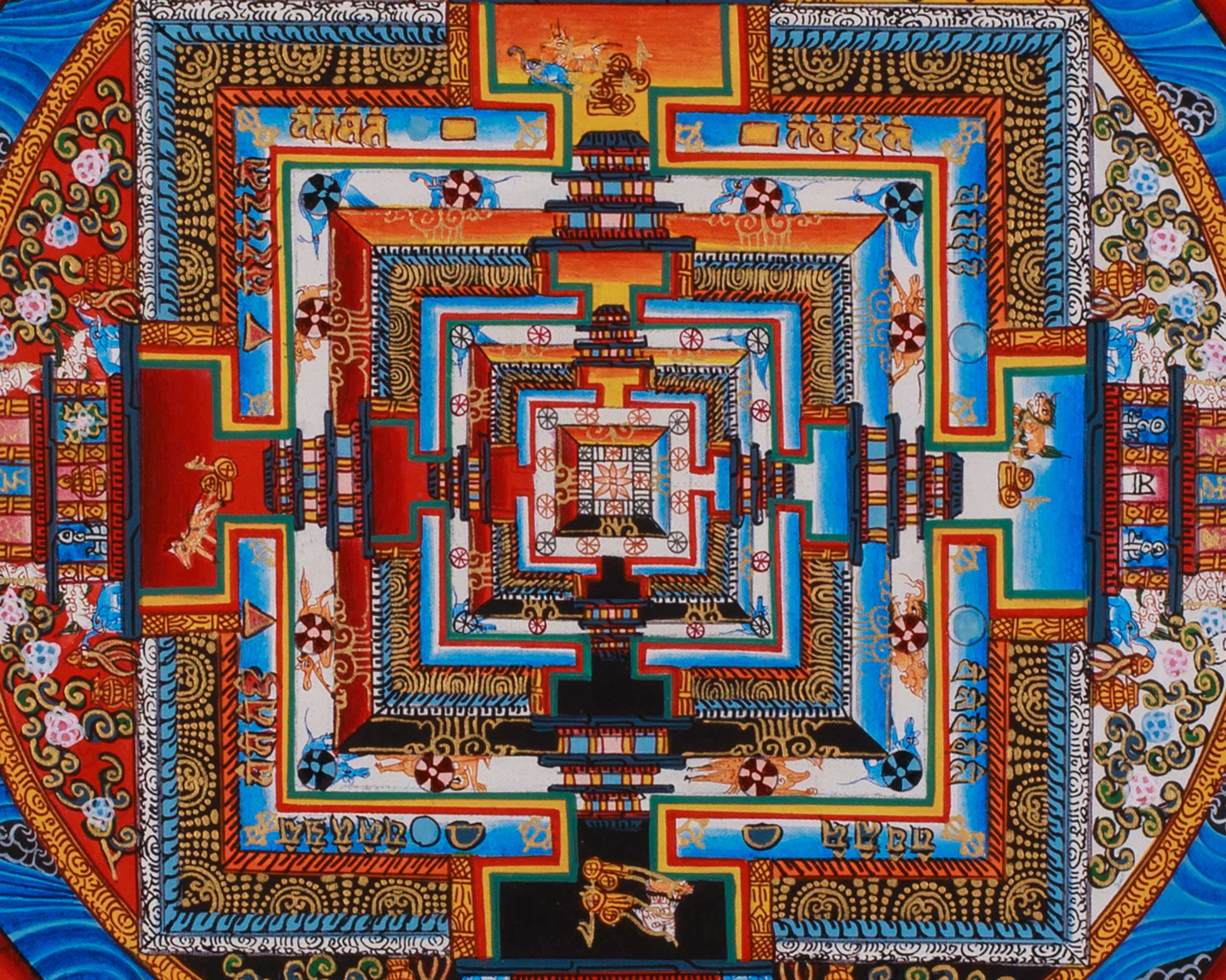 Kalachakra Mandala Spiritual Art | Sacred Tibetan Buddhist Meditation Artwork