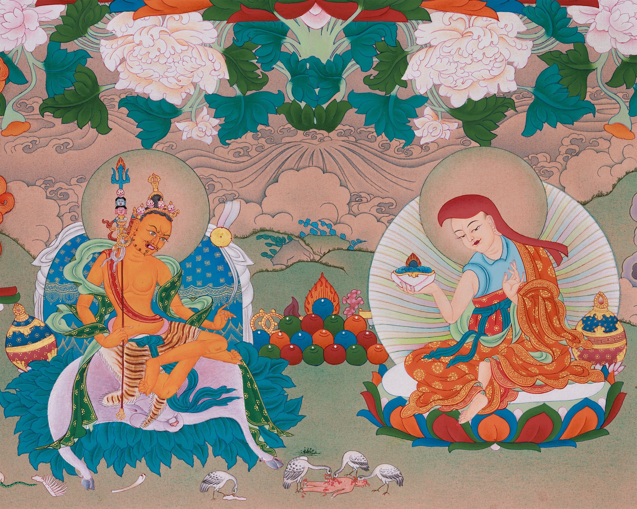 Majestic Thangka of Eight Manifestations of Guru Padmasambhava | Iconic Forms of the Lotus-Born Master