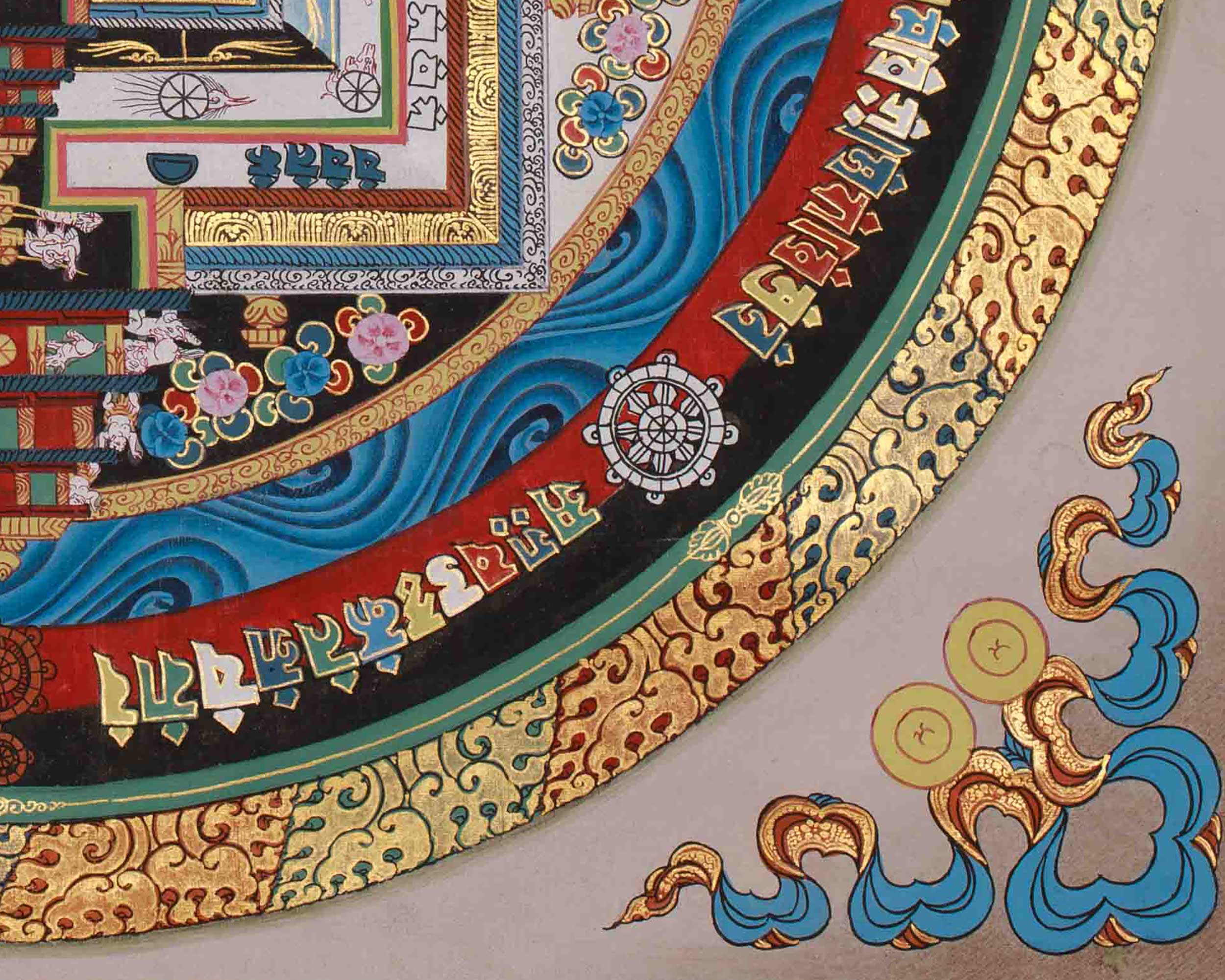 Kalachakra Mandala Wall Art | Peace, Focus, and Transformation Thangka Painting