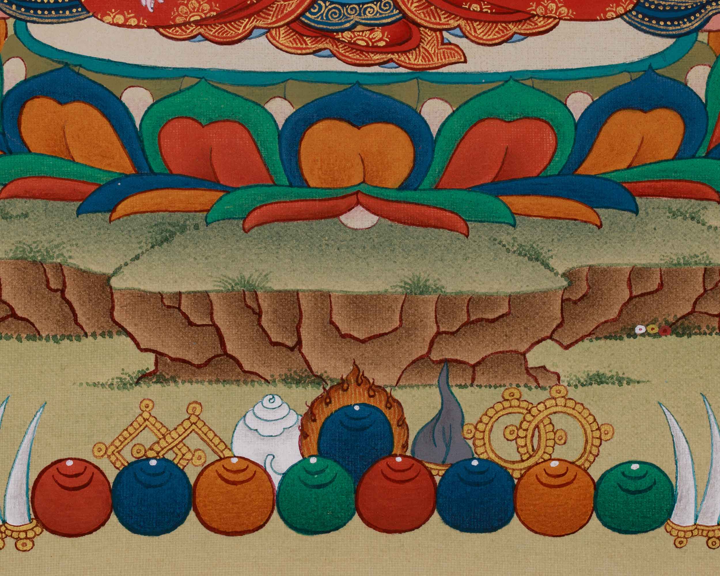 Goddess White Tara Thangka | Symbol Of Compassion with Brocade