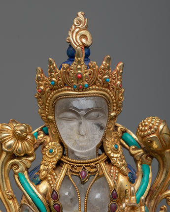 green-tara-crystal Statue