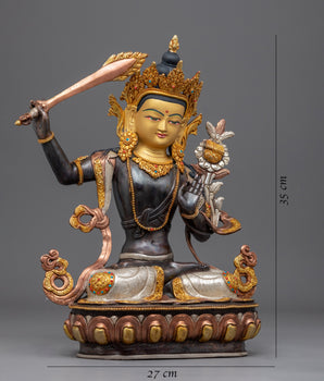 Manjushri Buddha Statue | Traditional Himalayan Art of Nepal