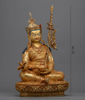 Traditional Guru Padmasambhava Mantra Sculpture | Tibetan Lotus Born Master Figurine