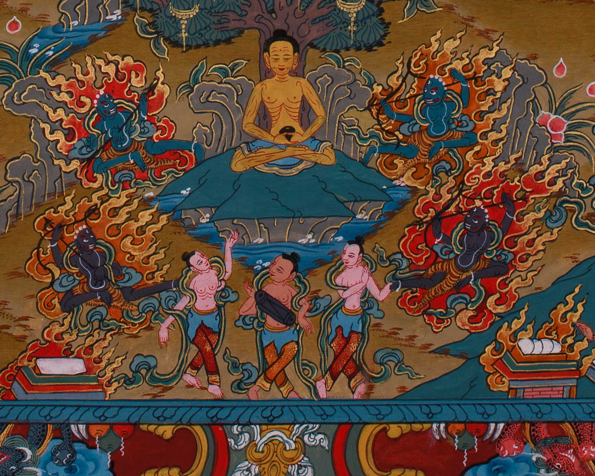 Tibetan Thangka of Buddha Life History | Sage of Shakya Clan