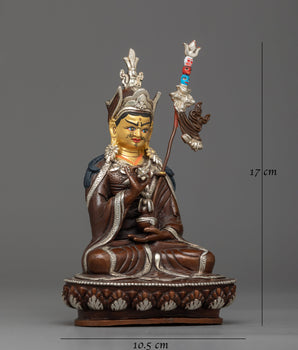 Guru Rinpoche 17cm Oxidized Statue | Enlightened Master of Tibetan Buddhism