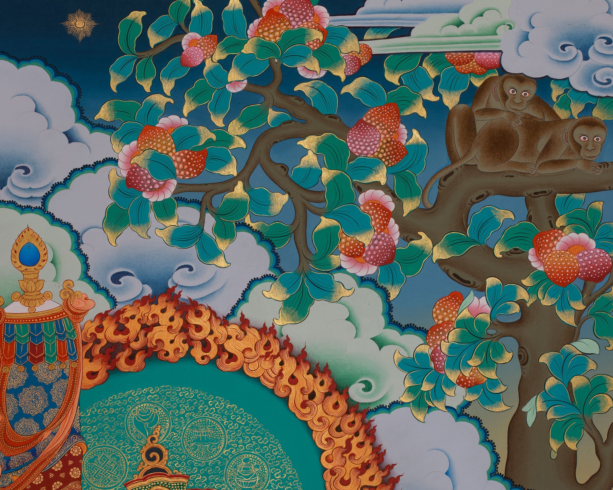 Traditional Thangka of Vaisravana | Tibetan Wealth God | Protector Deity