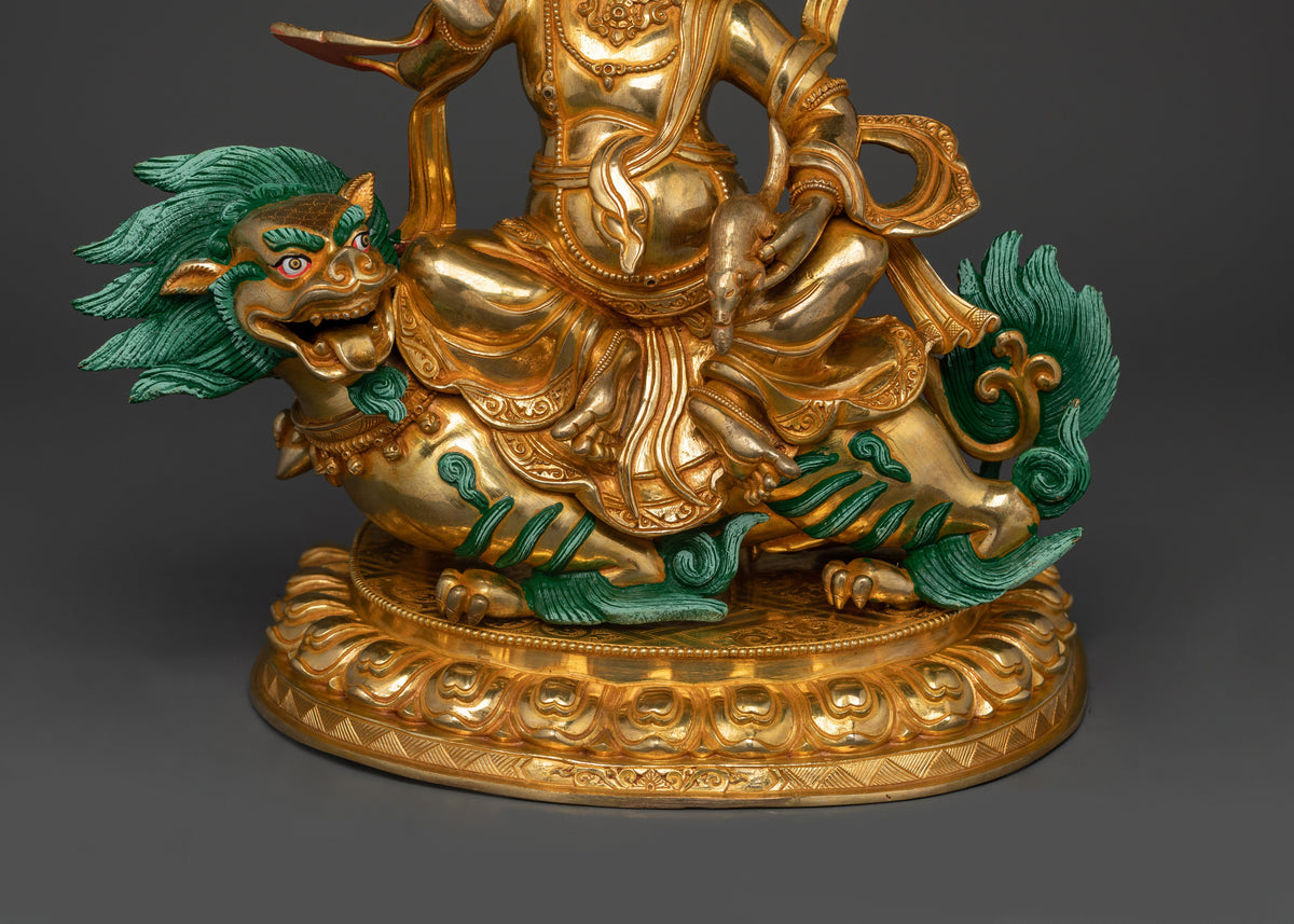 Handmade Namtoshe Statue | 24K Gold Gilded Tibetan Wealth Deity Statue