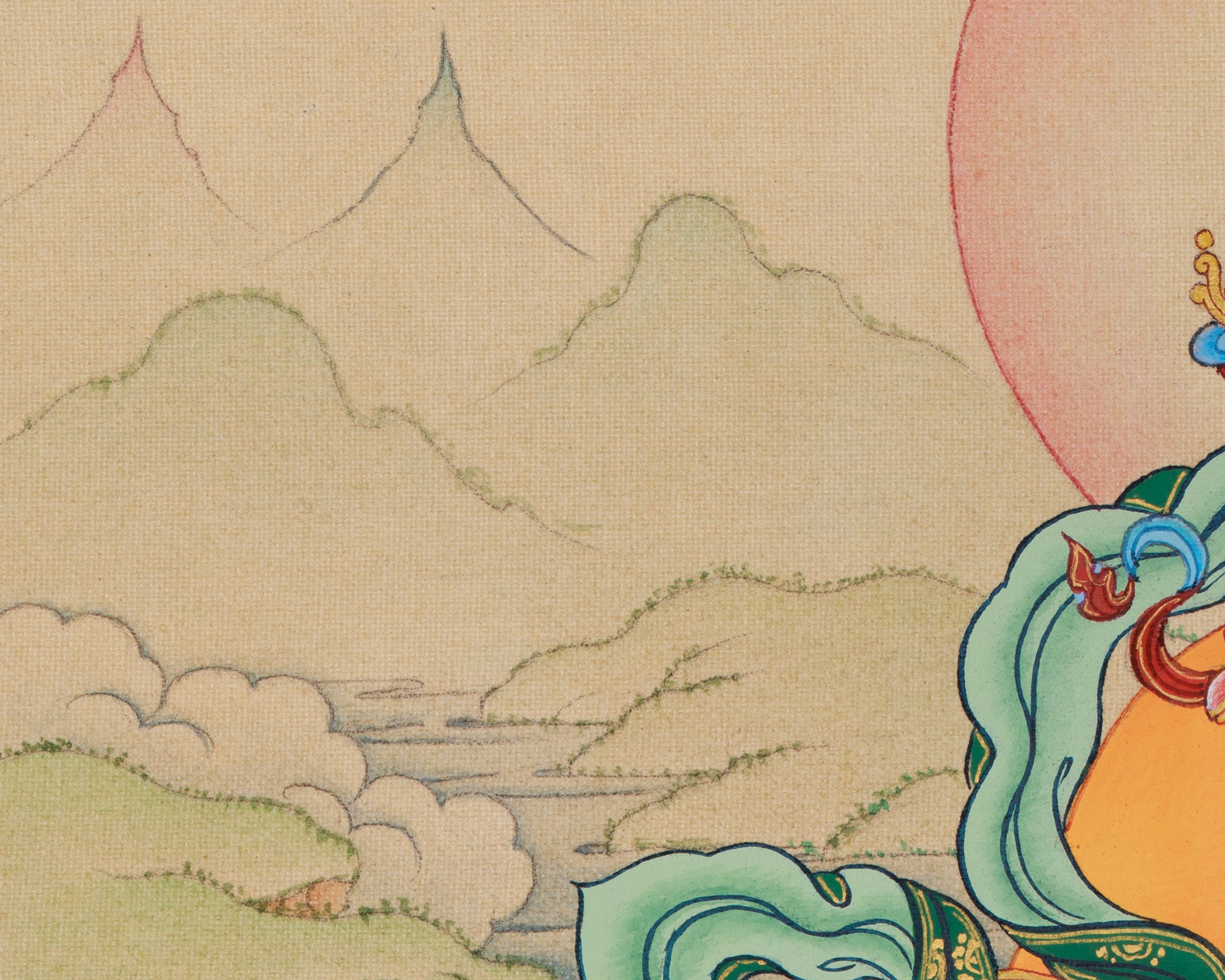 Original Hand-Painted Dzambhala Thangka, Guardian of Prosperity | For Abundance
