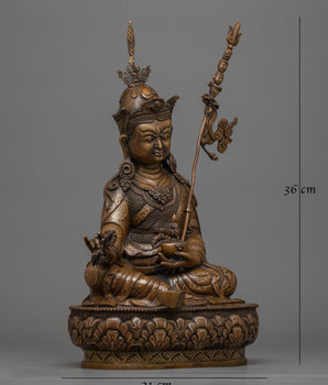 Guru Rinpoche Antique Oxidized Statue | A Symbol of Tantric Mastery