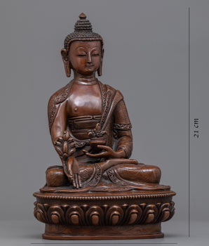 Medicine Buddah Sculpture | Himalayan Oxidized Copper Art-craft