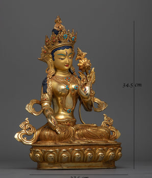 An Elegant White Tara Statue | Symbol of Serenity and Healing