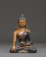 Handcrafted Shakyamuni Buddha Oxidized Copper Statue | Gautama Buddha Artwork