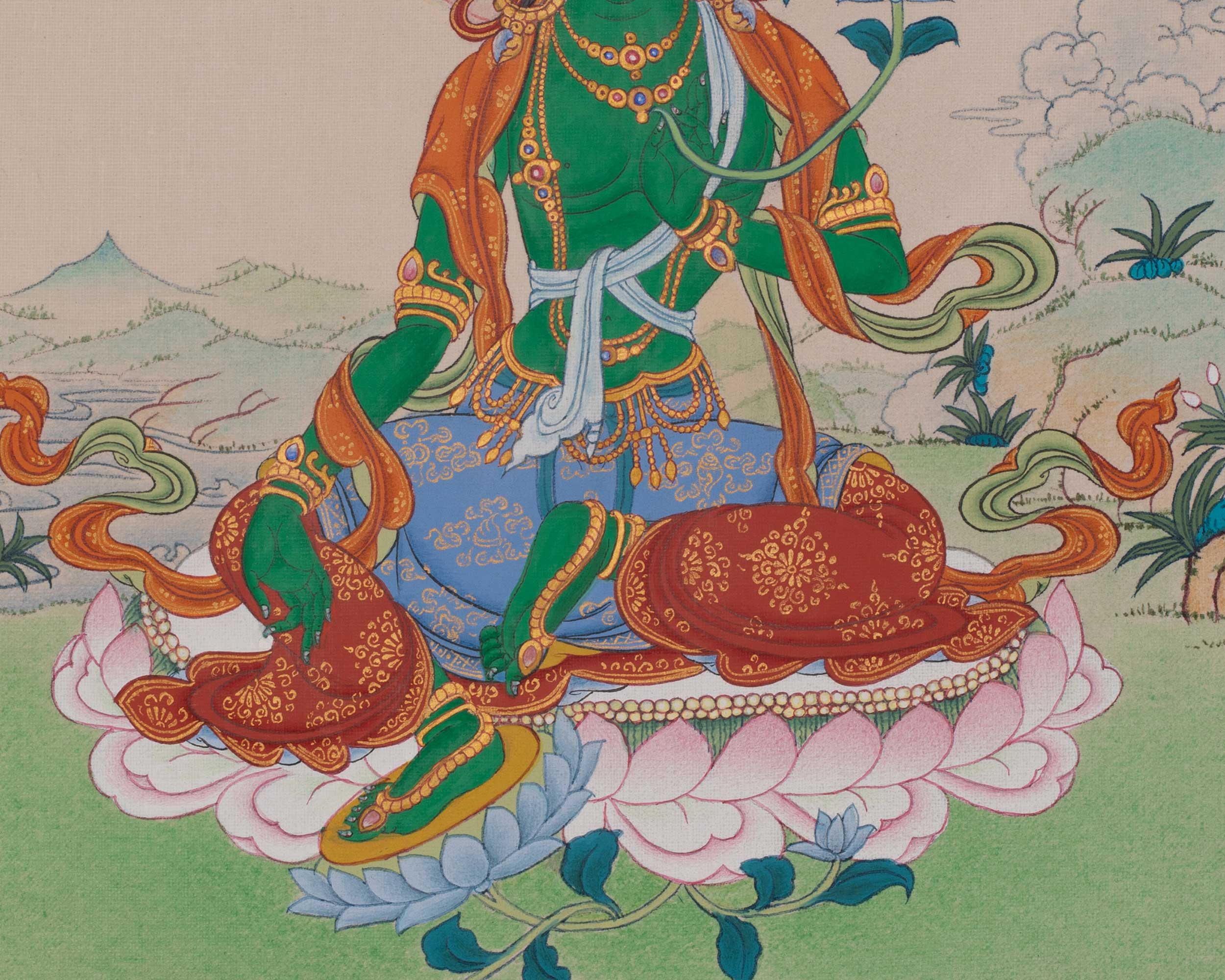Green Tara Himalayan Art | Swift Protection, and The Removal of Fear | Shyama Tara