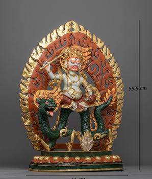 White Dzambhala Colored Sculpture | Embodiment of Wealth and Compassion