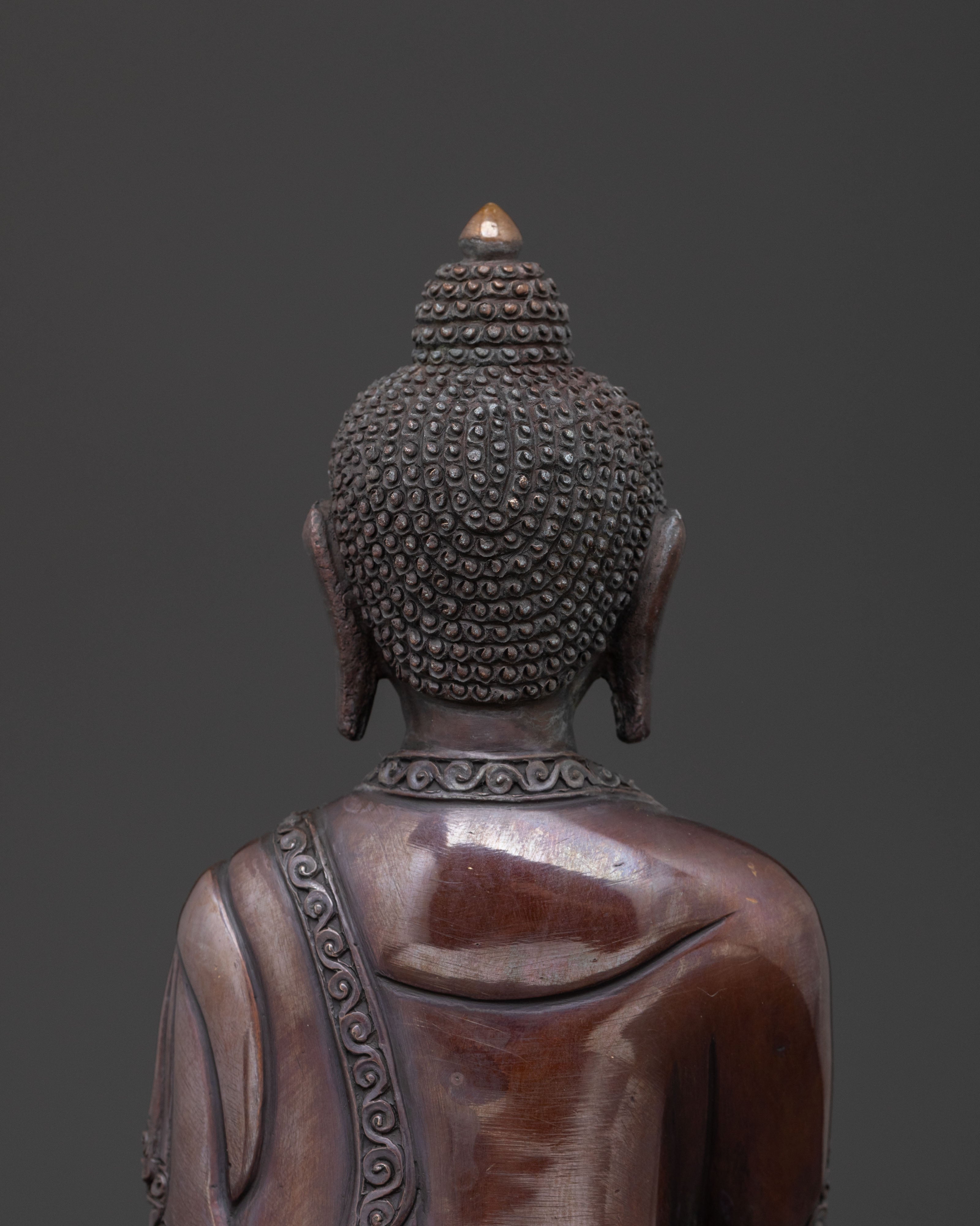 Shakyamuni Buddha Compassion Statue – Oxidized Copper Art