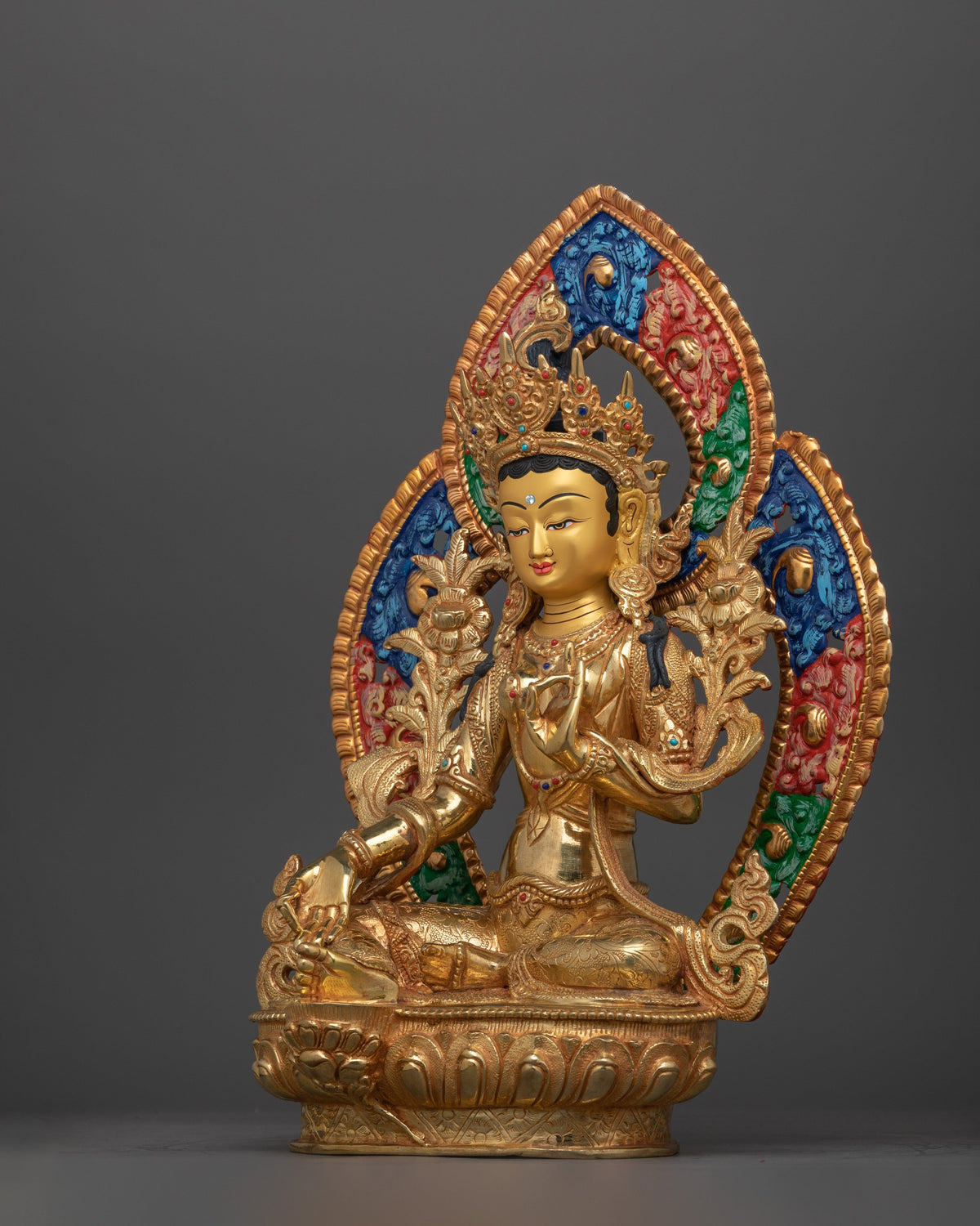 Healing Deity Sgrol Ljang Statue (Green Tara) | Mother of Liberation