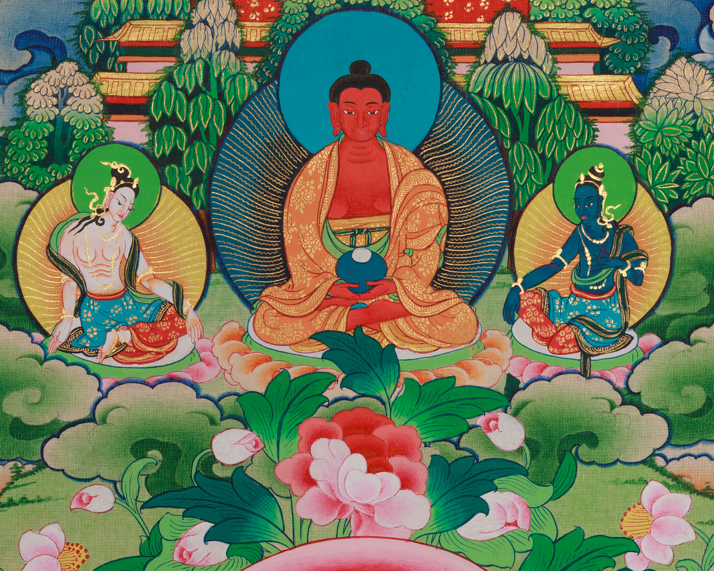 Tibetan Jampelyang Thangka | Manjushri Wisdom Deity Artwork
