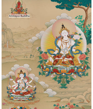 Divine Long Life Bodhisattvas | Tibetan Trinity of Healing, Protection, and Purification