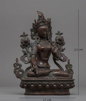 Oxidized White Tara Figurine | Embrace Divine Feminine Grace and Compassion