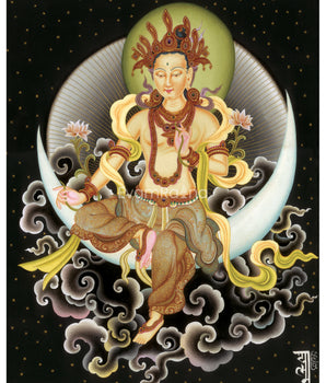 Chandra Dev Giclee Thangka Print