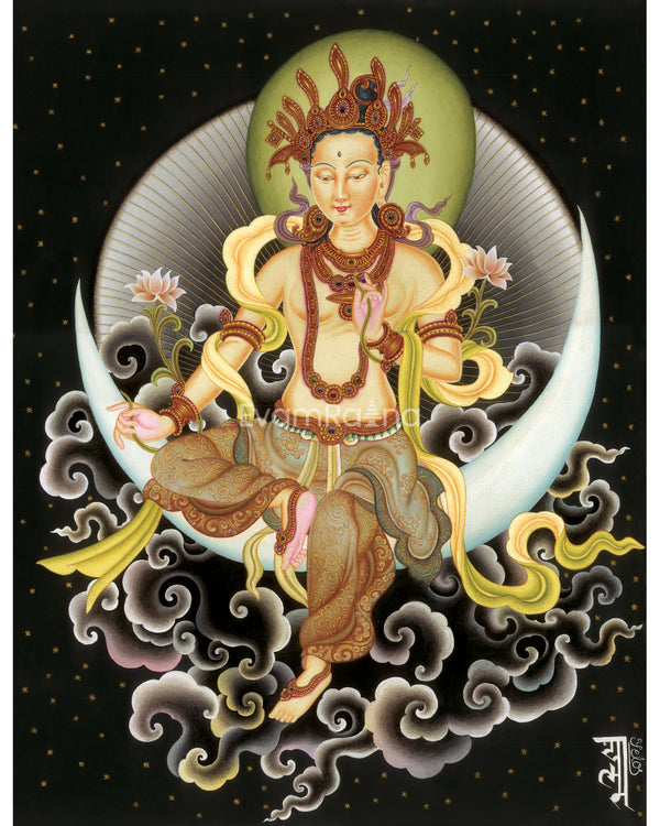 Chandra Dev Giclee Thangka Print