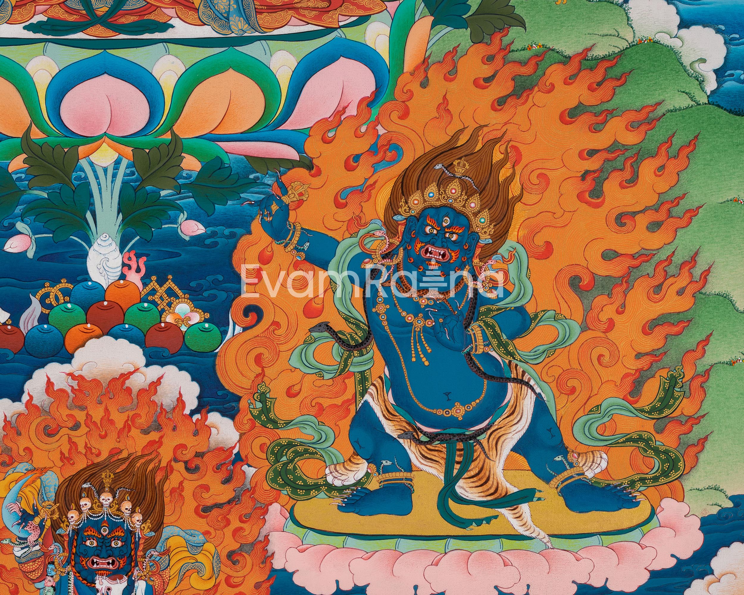 Chenresig, Manjushri Vajrapani, Kagyu Thangka Print