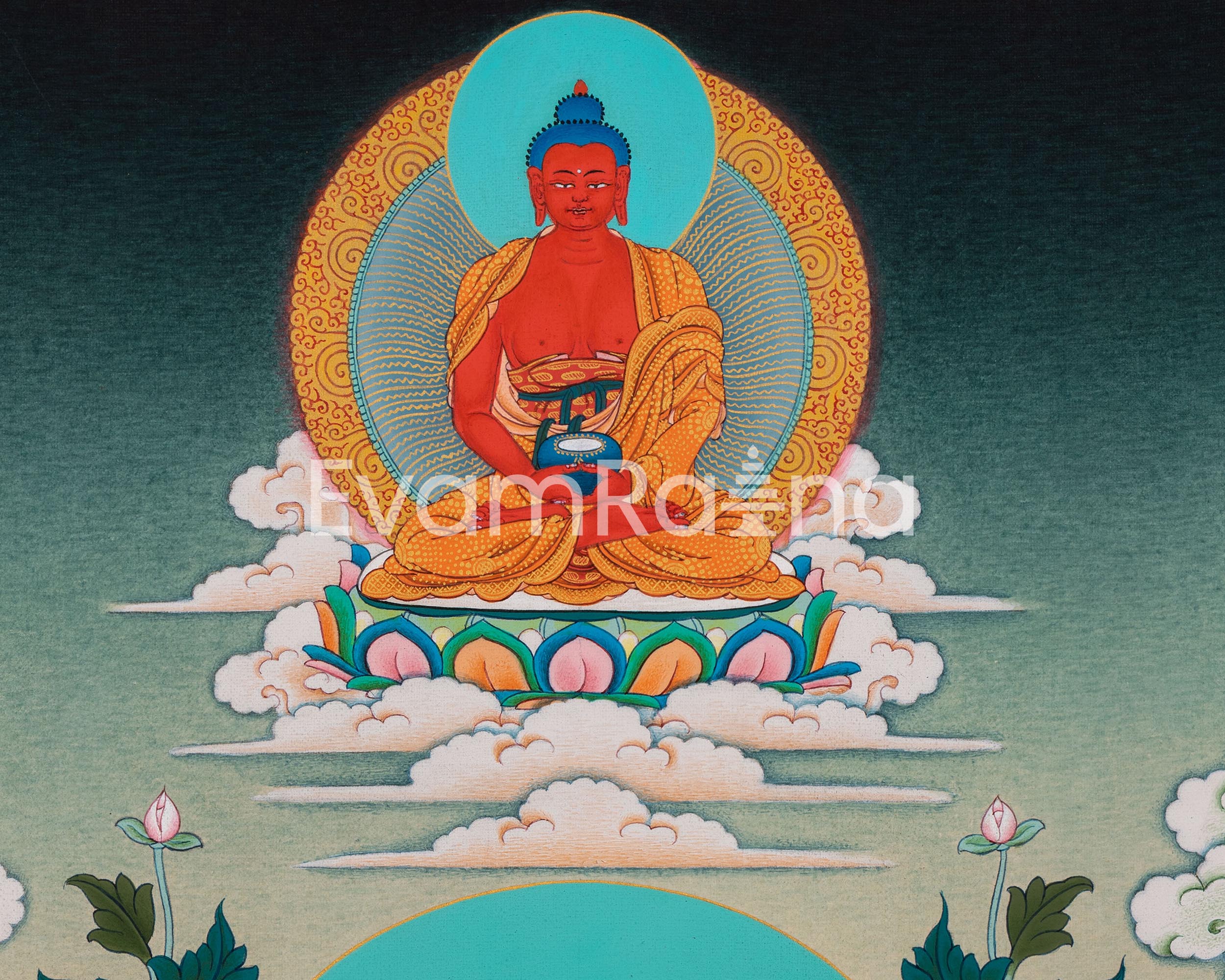Chenresig, Manjushri Vajrapani, Kagyu Thangka Print