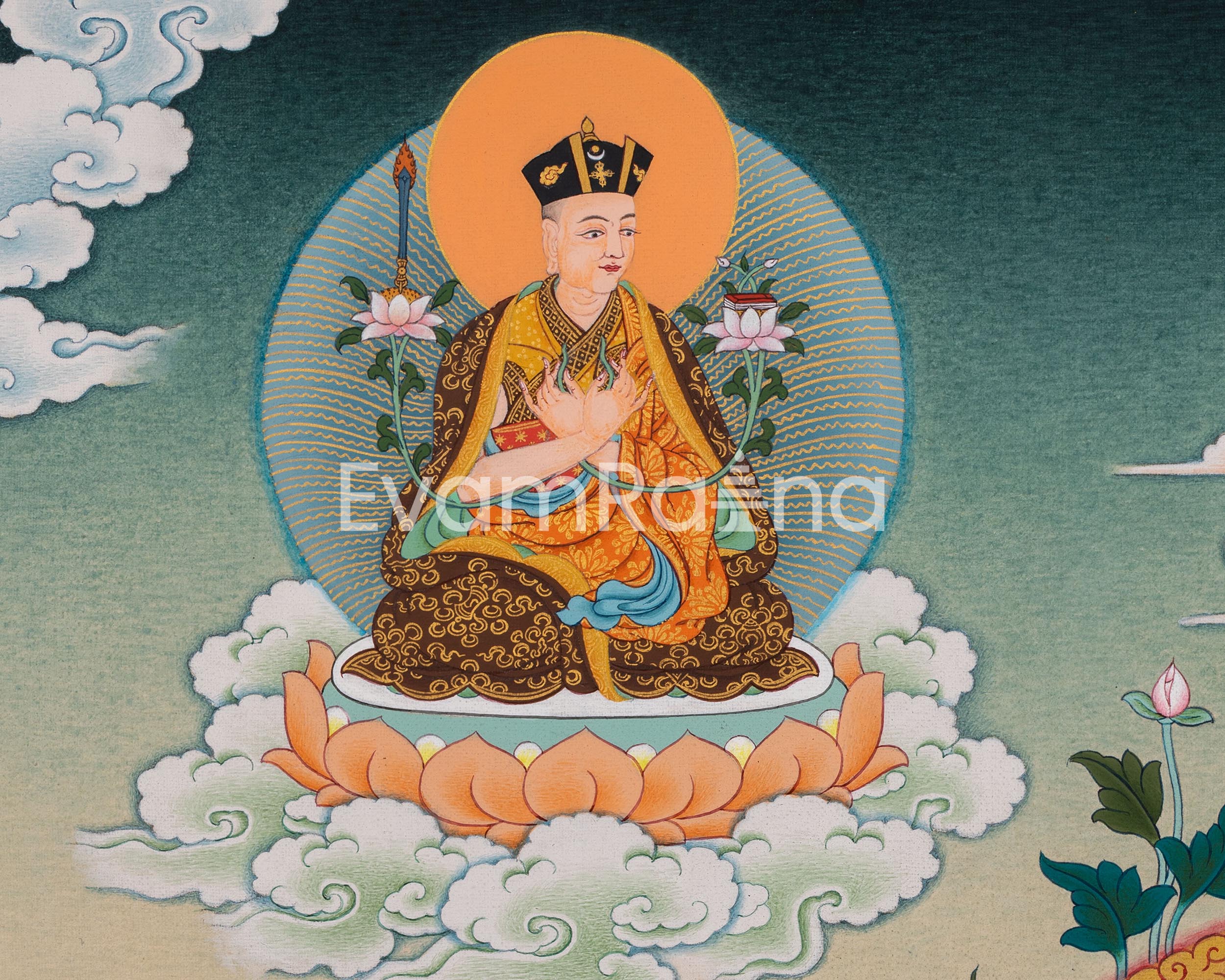 Chenresig, Manjushri Vajrapani, Kagyu Thangka Print